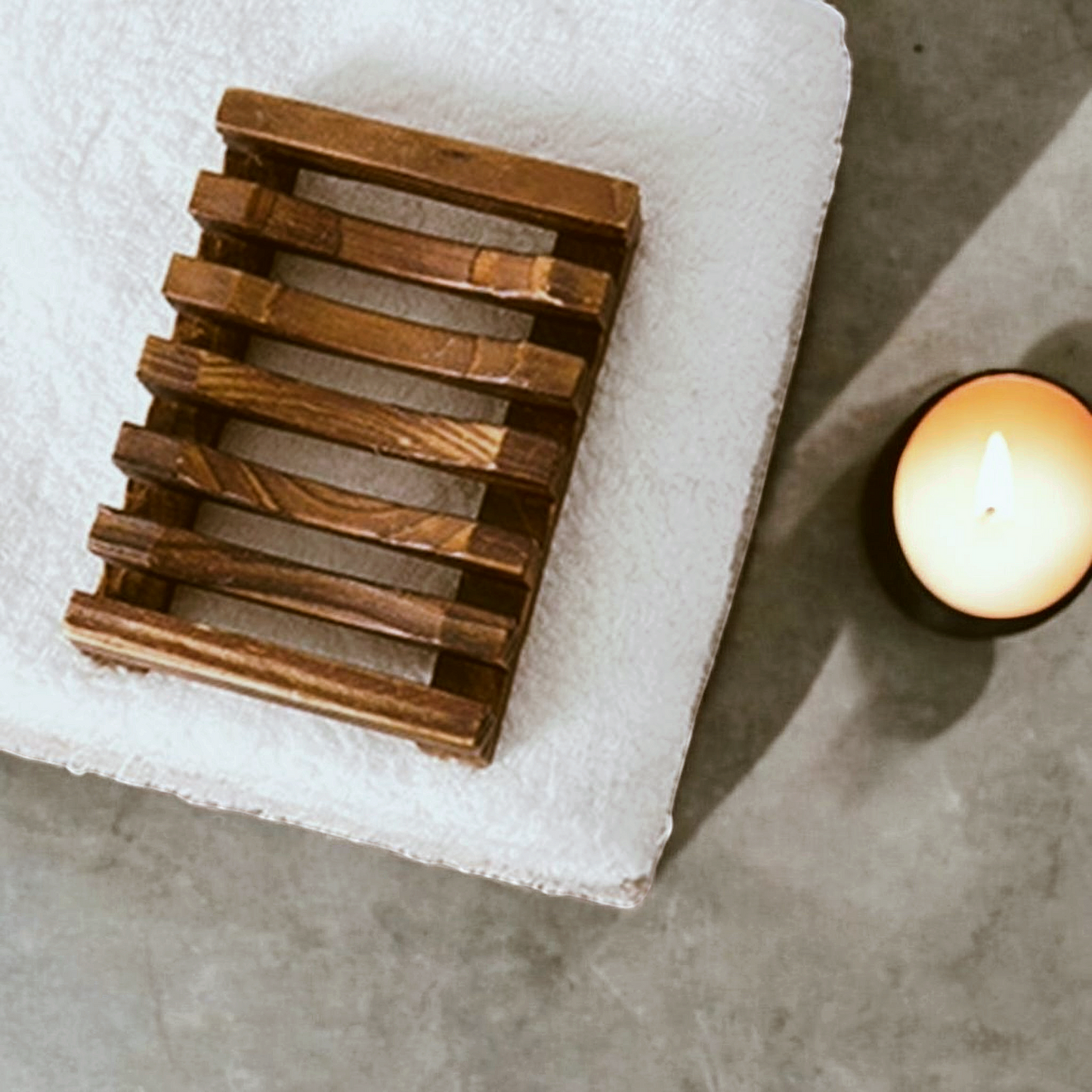 All-Natural Wood Soap Dish